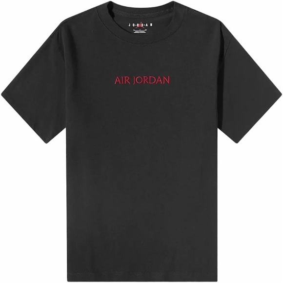 Nike Air Jordan Black Tee with Red Logo Size L - Picture 1 of 10